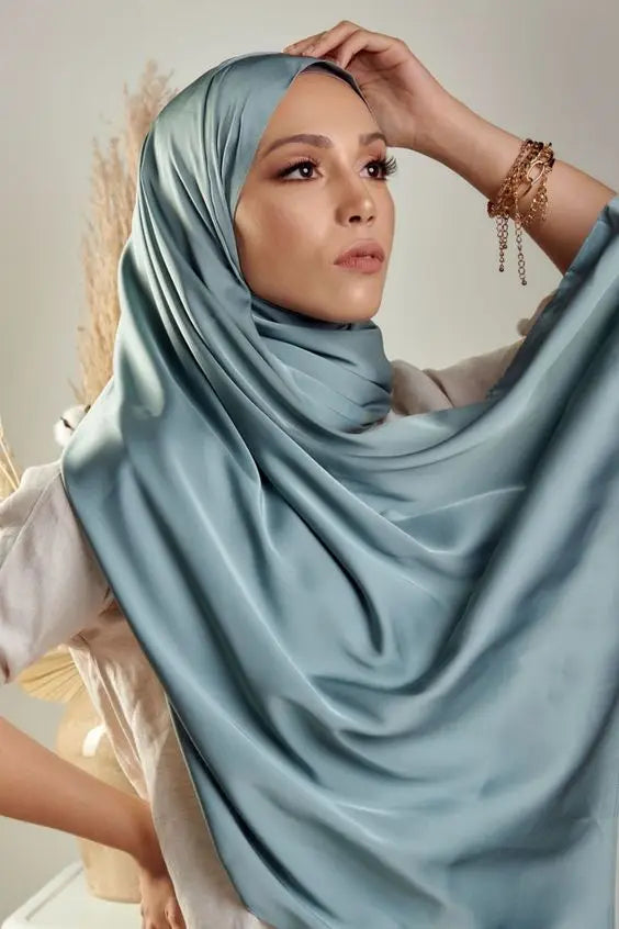 Silk Satin Hijab Scarf Muslim Women Veil Headwraps Shawls