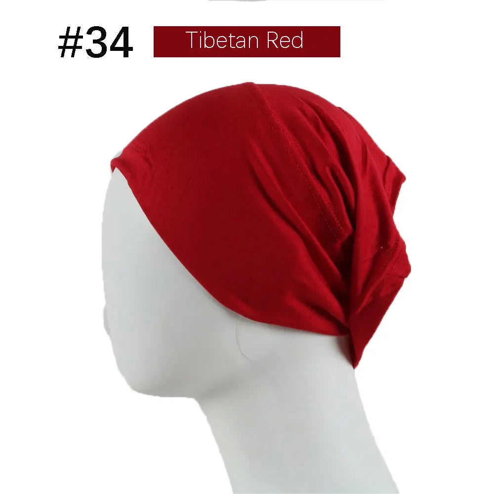 Inner Hijab Cap Muslim Turban Islam Underscarf  Undercap Bonnet 53 Color Soft Jersey Stretch HIjabs Tube Caps Turbante Mujer