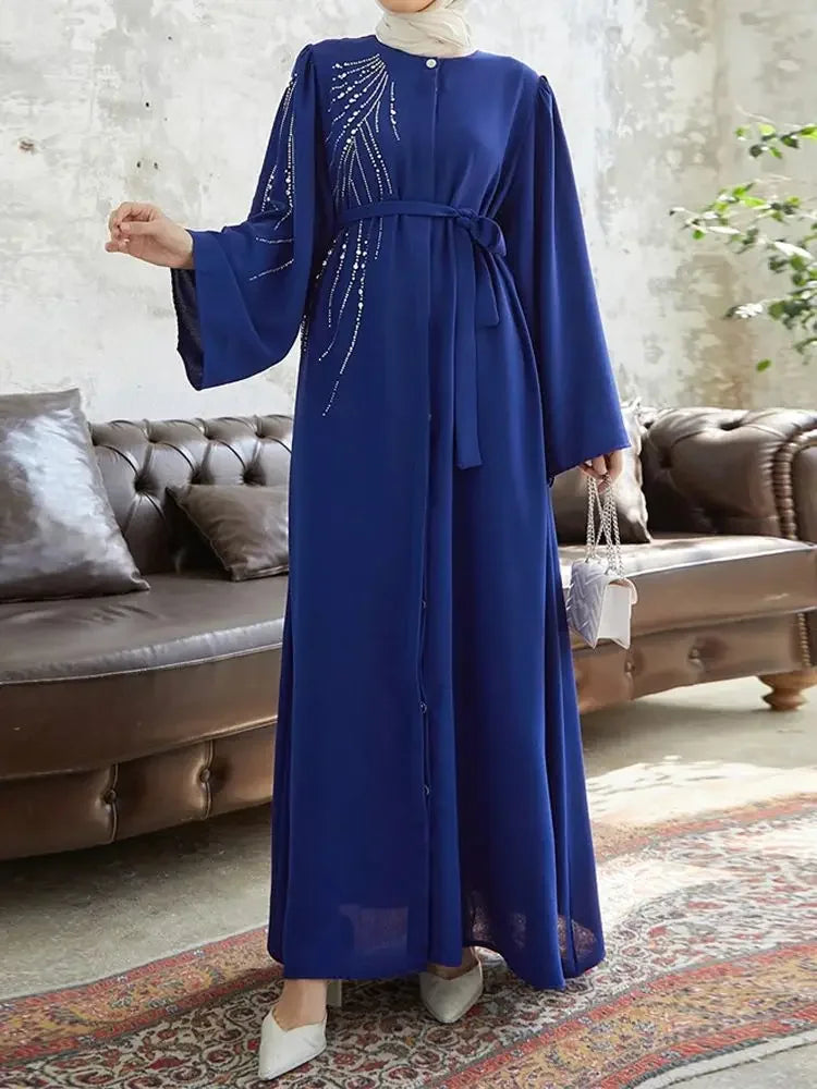 Ramadan Eid Dubai Elegant Abaya Kebaya Islam Muslim Kaftan Modest Dress For Women Robe Musulmane Caftan Marocain Femme Vestidos