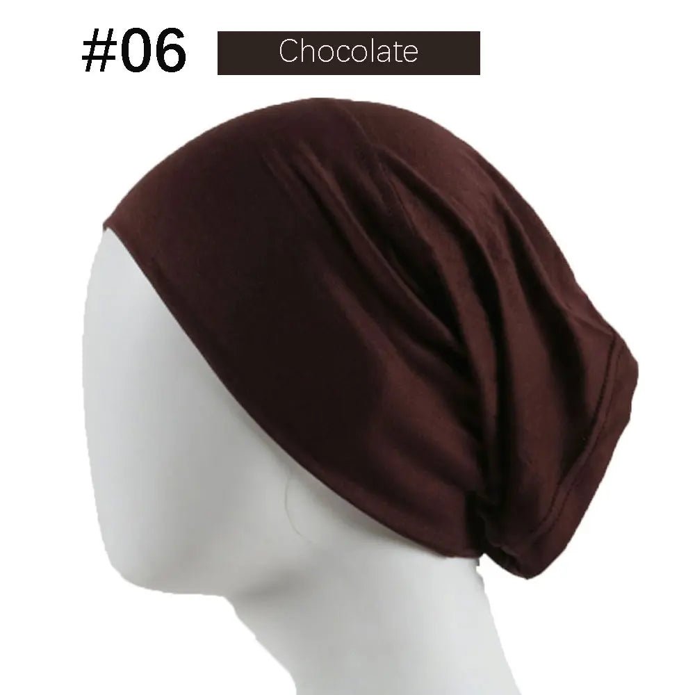 Inner Hijab Cap Muslim Turban Islam Underscarf  Undercap Bonnet 53 Color Soft Jersey Stretch HIjabs Tube Caps Turbante Mujer