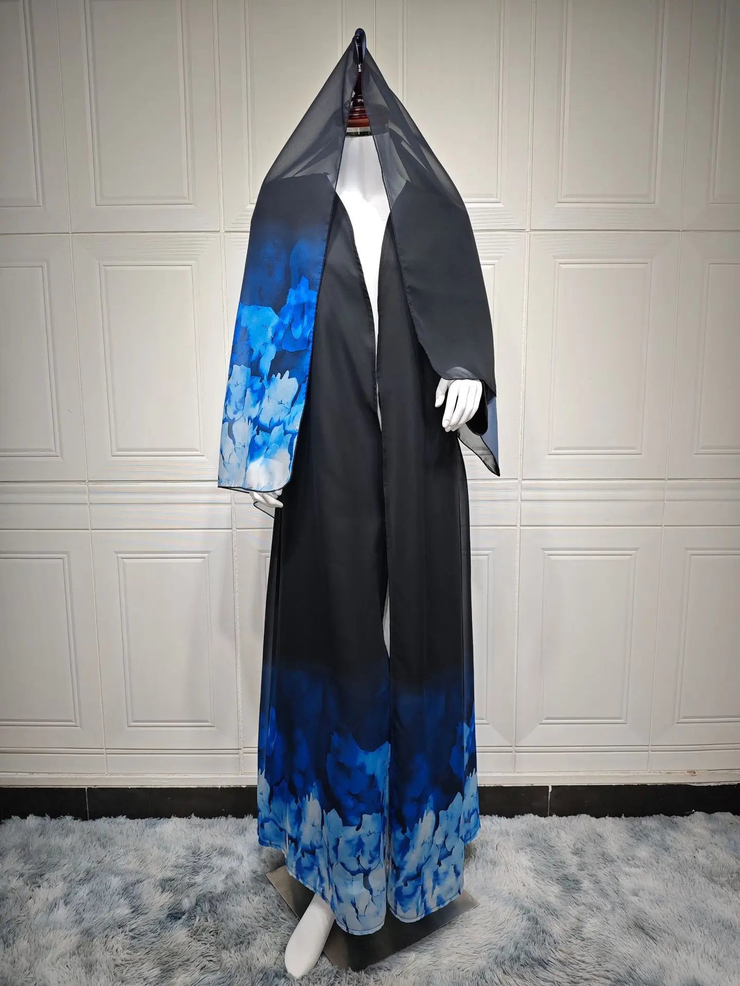 Print Open Kimono Abaya Dubai Luxury Islam Muslim Kaftan Dress Abayas Hijab Set Women Robe Caftan Marocain Femme Musulmane