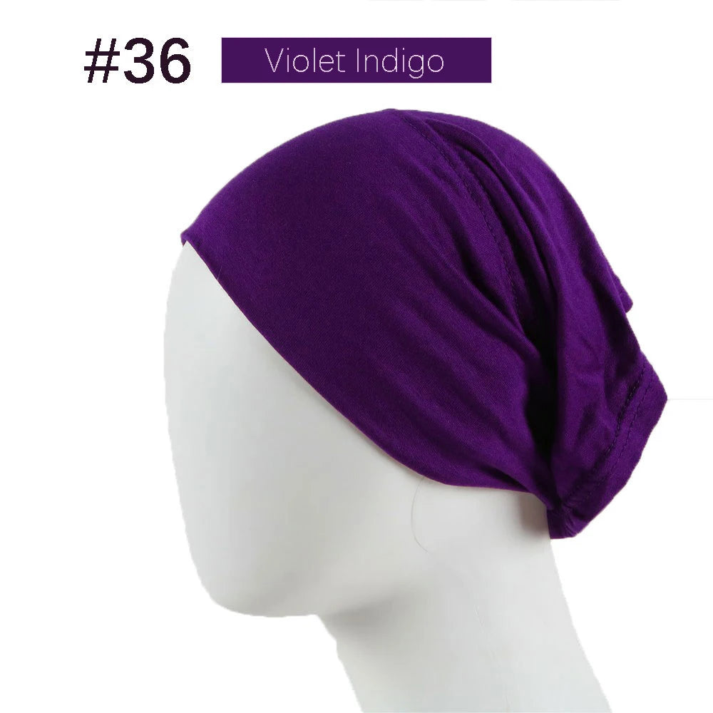 Inner Hijab Cap Muslim Turban Islam Underscarf  Undercap Bonnet 53 Color Soft Jersey Stretch HIjabs Tube Caps Turbante Mujer