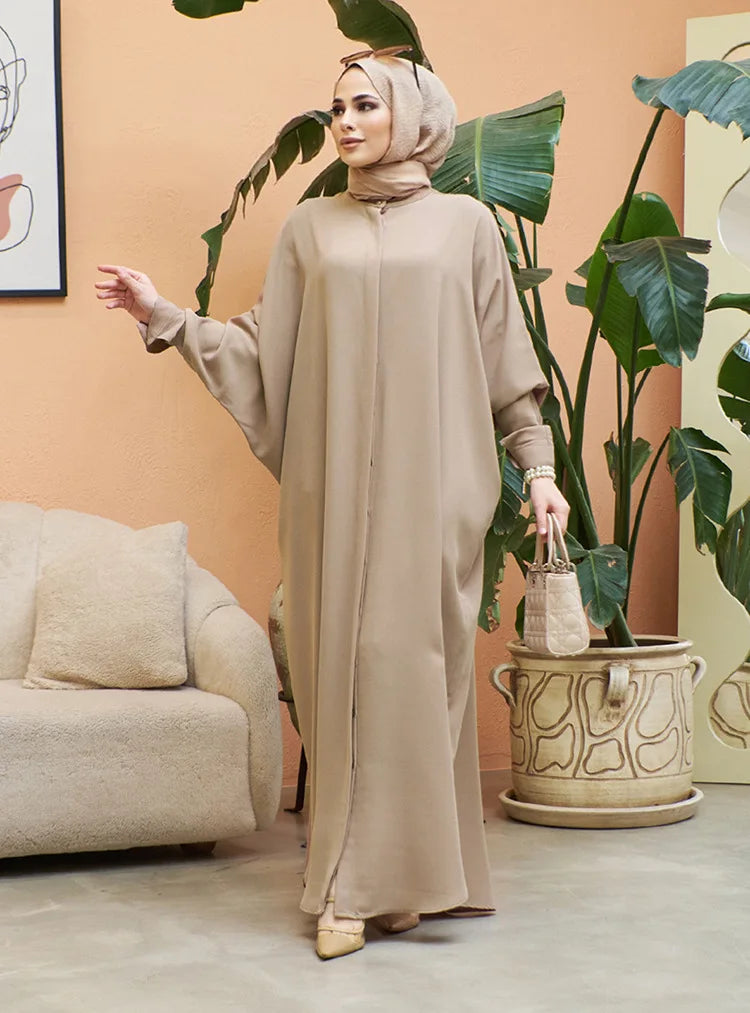 Casual Abayas for Women Clothing Muslim Fashion Bat Sleeve Long Dresses Abaya Kimono Dubai Hijab Dress Caftan Jilbab Kaftan