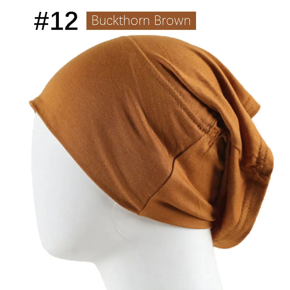 Inner Hijab Cap Muslim Turban Islam Underscarf  Undercap Bonnet 53 Color Soft Jersey Stretch HIjabs Tube Caps Turbante Mujer