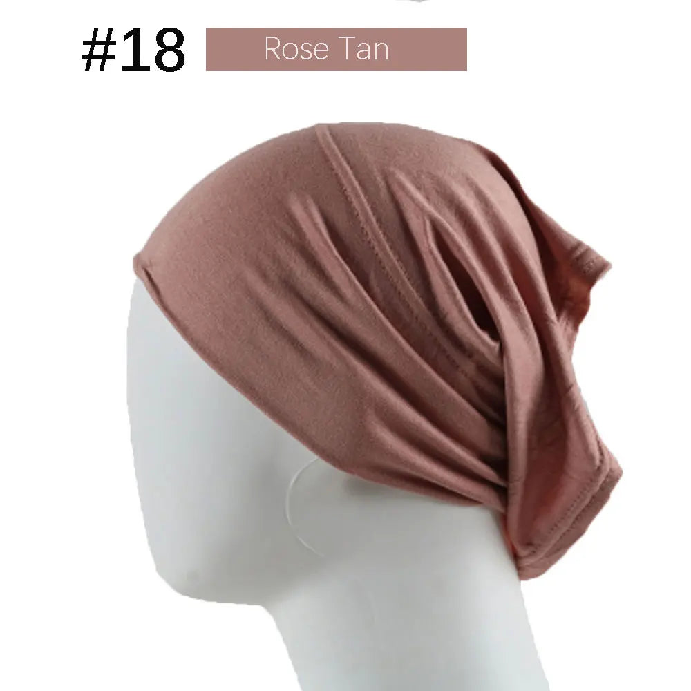 Inner Hijab Cap Muslim Turban Islam Underscarf  Undercap Bonnet 53 Color Soft Jersey Stretch HIjabs Tube Caps Turbante Mujer