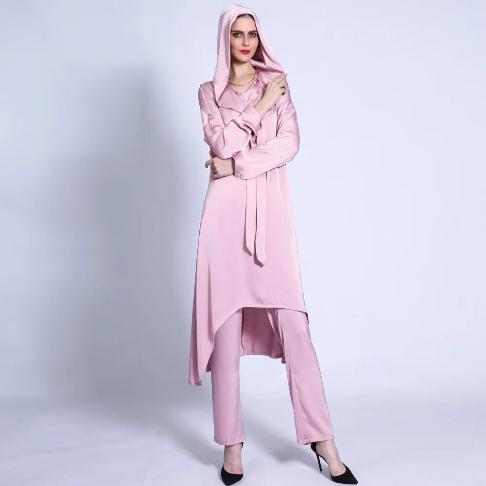 Two Pieces Sets Tops and Pants Women Turkey Muslim Abaya