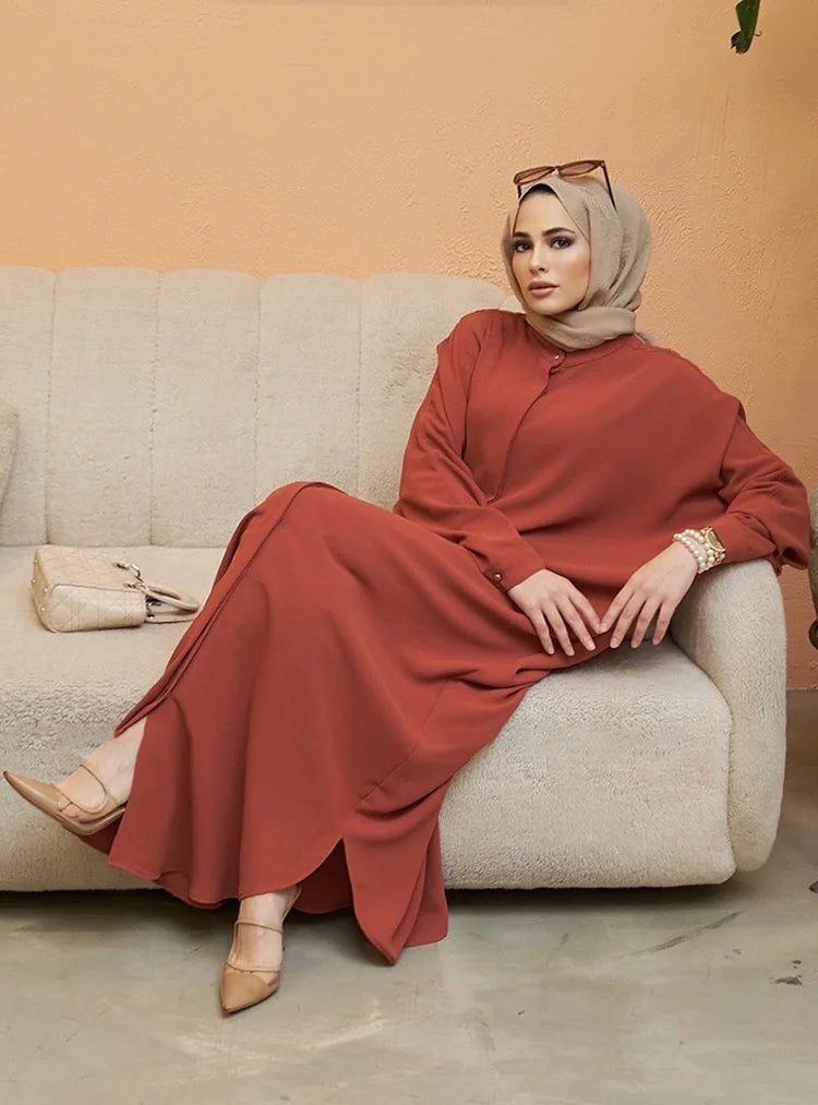 Casual Abayas for Women Clothing Muslim Fashion Bat Sleeve Long Dresses Abaya Kimono Dubai Hijab Dress Caftan Jilbab Kaftan