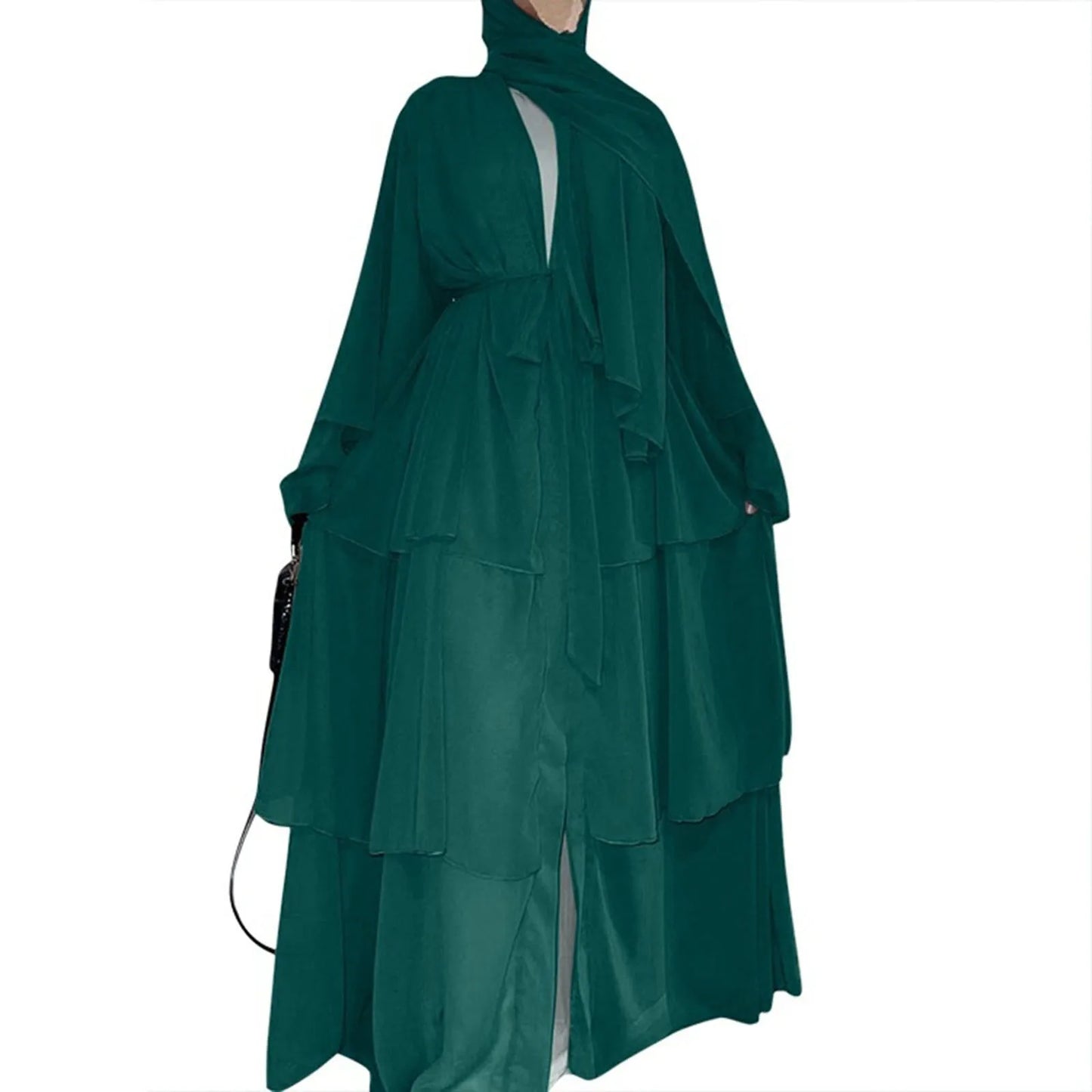 Muslim Chiffon Open Abaya Dubai Turkey Kaftan Cardigan Robe Abayas Dresses For Women Casual Robe Kimono Caftan Islam Clothing