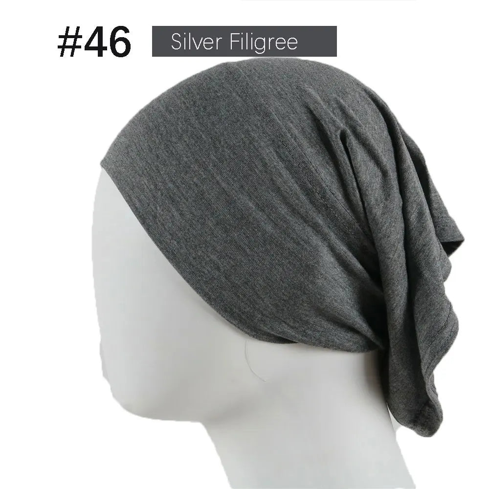 Inner Hijab Cap Muslim Turban Islam Underscarf  Undercap Bonnet 53 Color Soft Jersey Stretch HIjabs Tube Caps Turbante Mujer