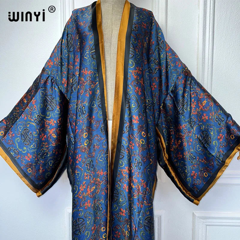 Retro print Kimono Summer Cardigan Female Blouse abaya